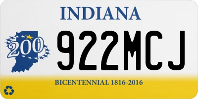 IN license plate 922MCJ
