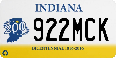 IN license plate 922MCK