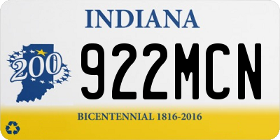 IN license plate 922MCN
