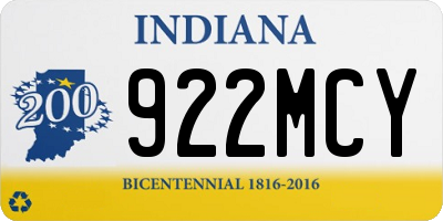 IN license plate 922MCY