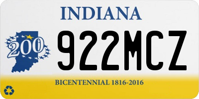IN license plate 922MCZ