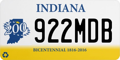 IN license plate 922MDB