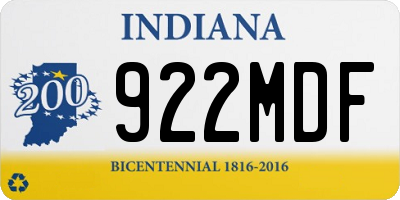 IN license plate 922MDF