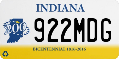 IN license plate 922MDG
