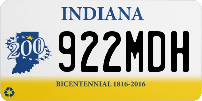 IN license plate 922MDH