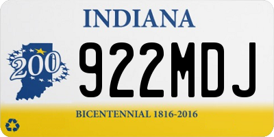 IN license plate 922MDJ