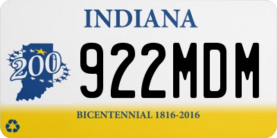 IN license plate 922MDM