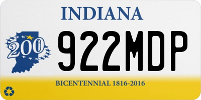 IN license plate 922MDP