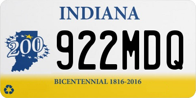 IN license plate 922MDQ