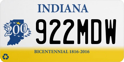 IN license plate 922MDW