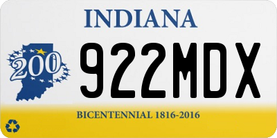 IN license plate 922MDX