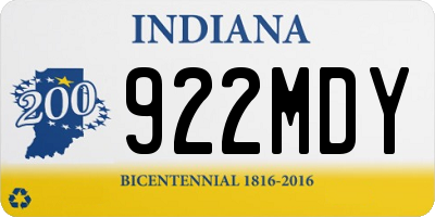 IN license plate 922MDY
