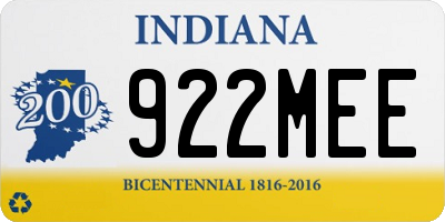 IN license plate 922MEE