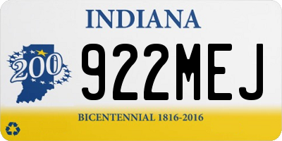 IN license plate 922MEJ