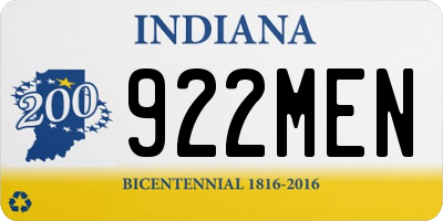 IN license plate 922MEN