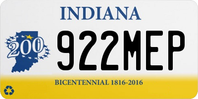 IN license plate 922MEP