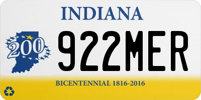 IN license plate 922MER