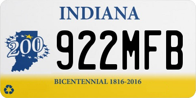 IN license plate 922MFB