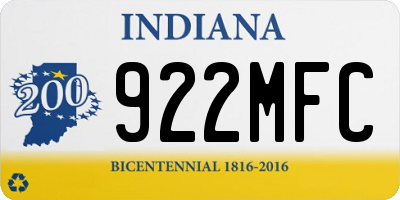 IN license plate 922MFC