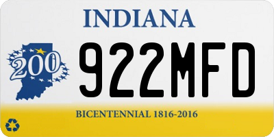 IN license plate 922MFD