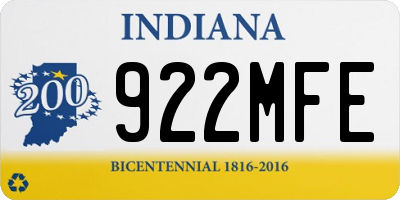 IN license plate 922MFE