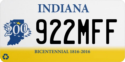 IN license plate 922MFF