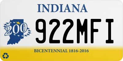 IN license plate 922MFI