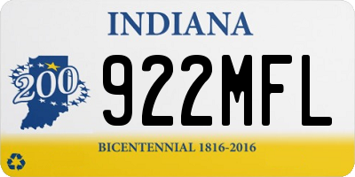 IN license plate 922MFL