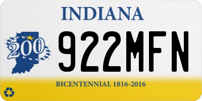 IN license plate 922MFN