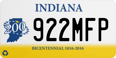IN license plate 922MFP