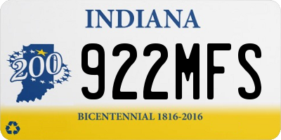 IN license plate 922MFS