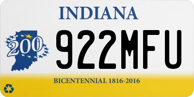 IN license plate 922MFU