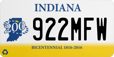 IN license plate 922MFW