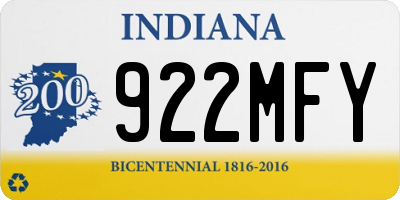 IN license plate 922MFY