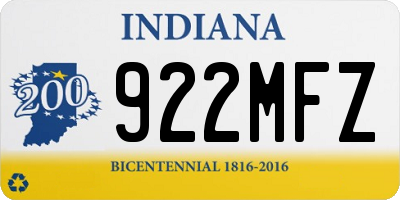 IN license plate 922MFZ
