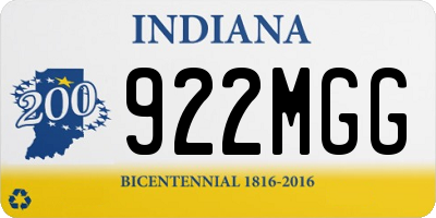 IN license plate 922MGG