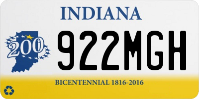 IN license plate 922MGH
