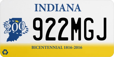 IN license plate 922MGJ