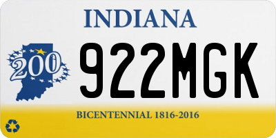 IN license plate 922MGK