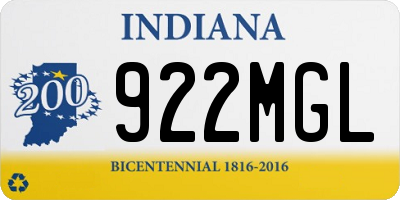 IN license plate 922MGL