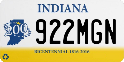 IN license plate 922MGN