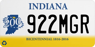 IN license plate 922MGR