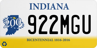IN license plate 922MGU