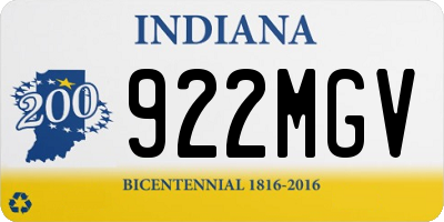 IN license plate 922MGV