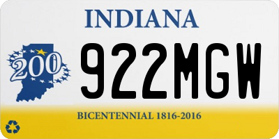 IN license plate 922MGW