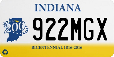 IN license plate 922MGX