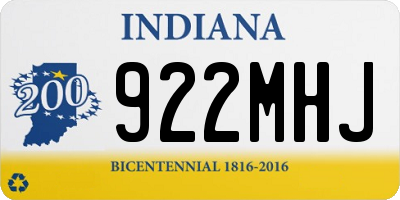 IN license plate 922MHJ