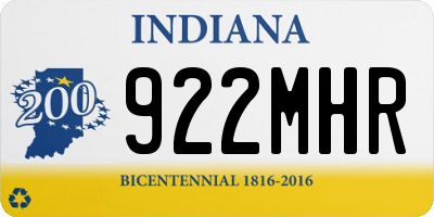 IN license plate 922MHR