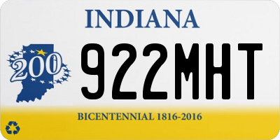 IN license plate 922MHT