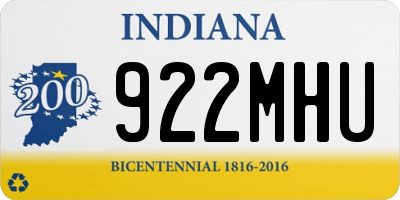 IN license plate 922MHU